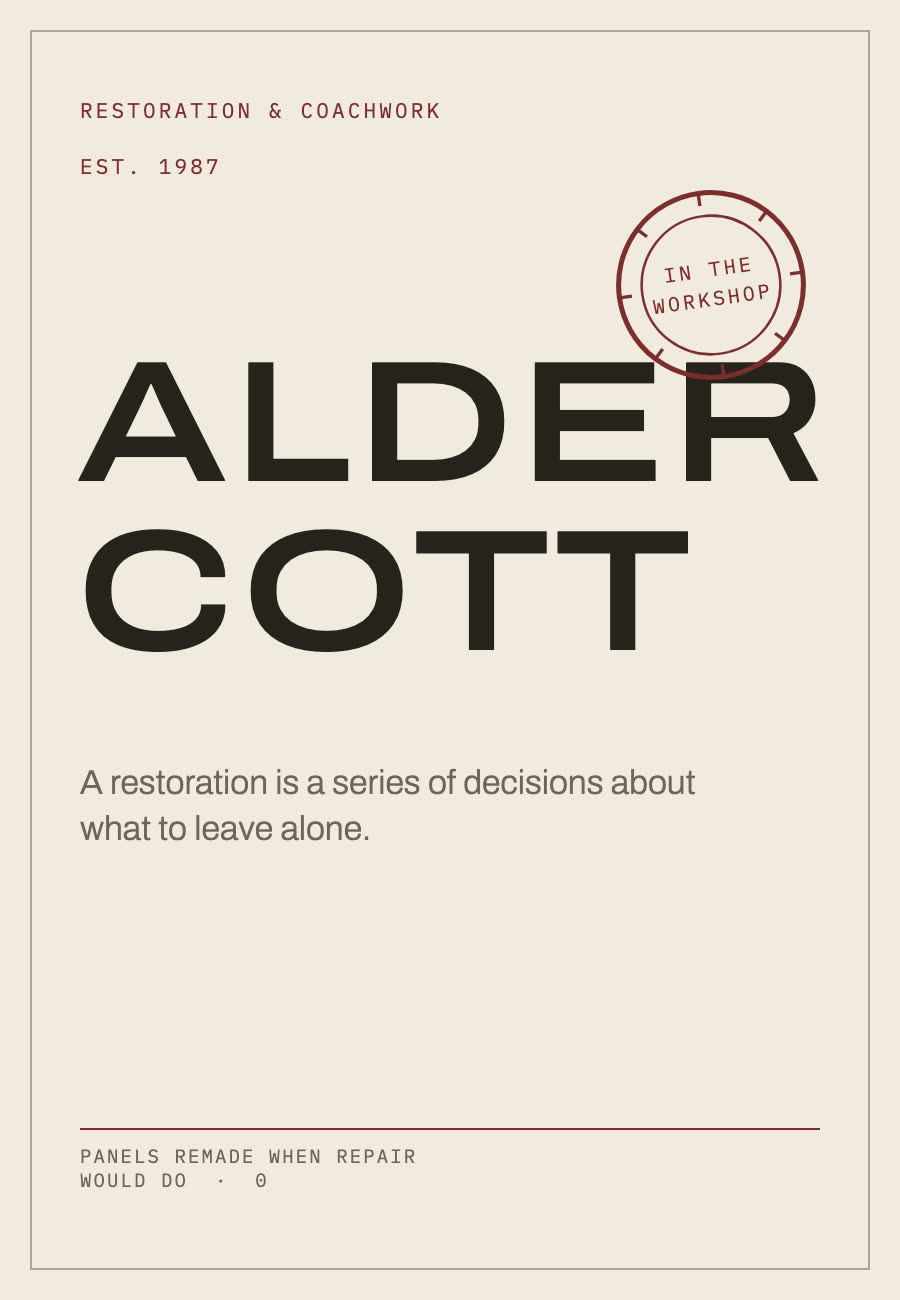 Aldercott — classic-car restoration website